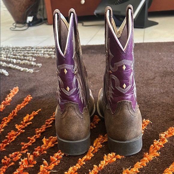 Ariat Women's Brown and Purple Western Boots - Picture 3 of 5